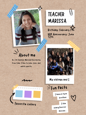 Teacher Marissa All About Me